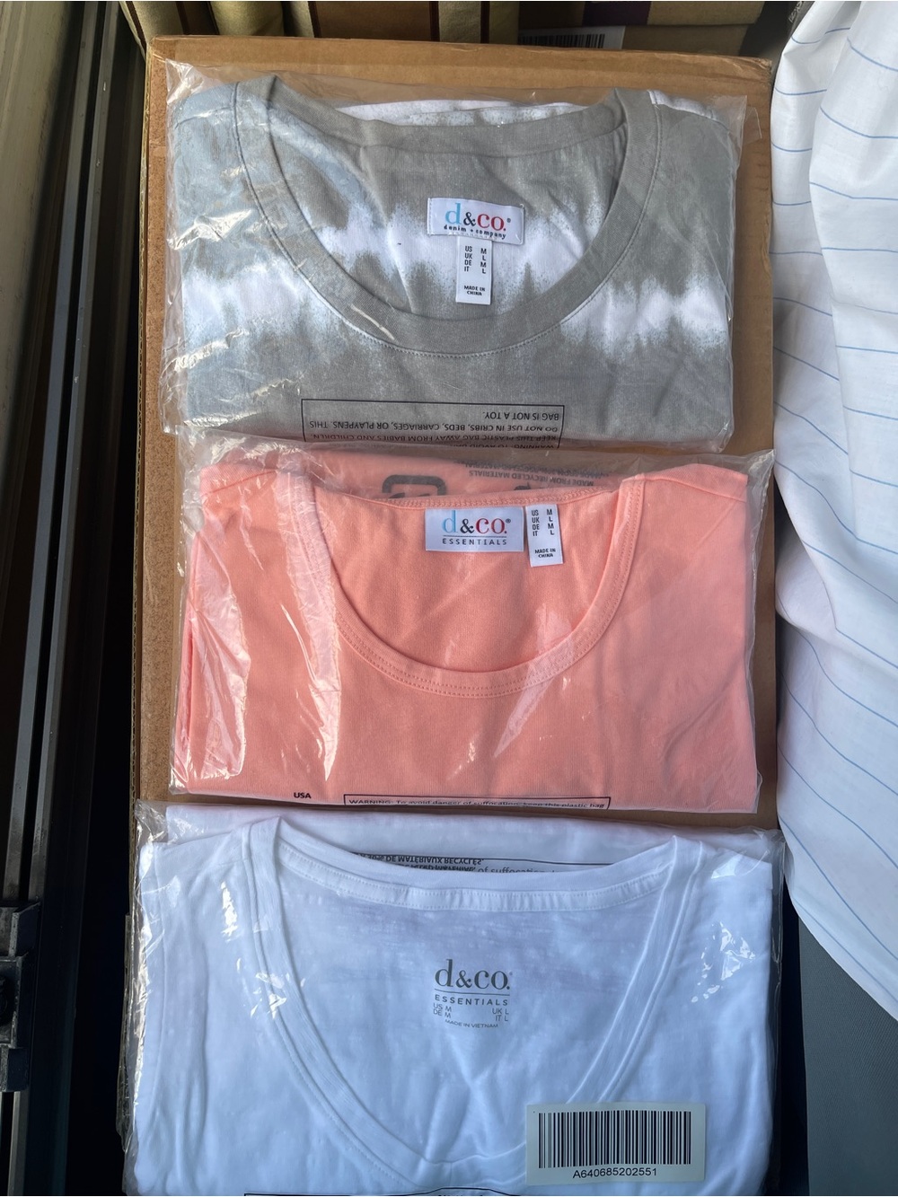 d&co. Essentials Women’s Crewneck Tee - Coral Peach . Price is for all 3